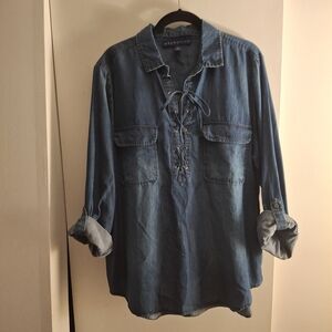 Bandolino Blue Denim Tunic Top
